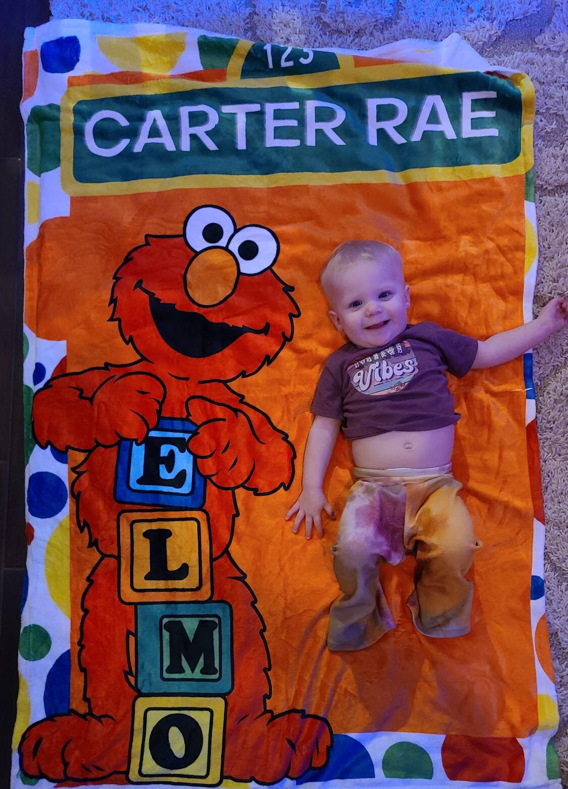 Custom 'Mo Blanket, Personalized Minky Sesame Street Baby Blanket /Lovey/ Stroller Blanket/Shower Gift/ Birthday Gift