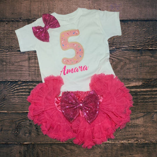 Donut grow up, First birthday outfit, Donut 1st birthday outfit, One girls birthday tutu set, Sprinkles birthday tutu, Onesie pink tutu set,